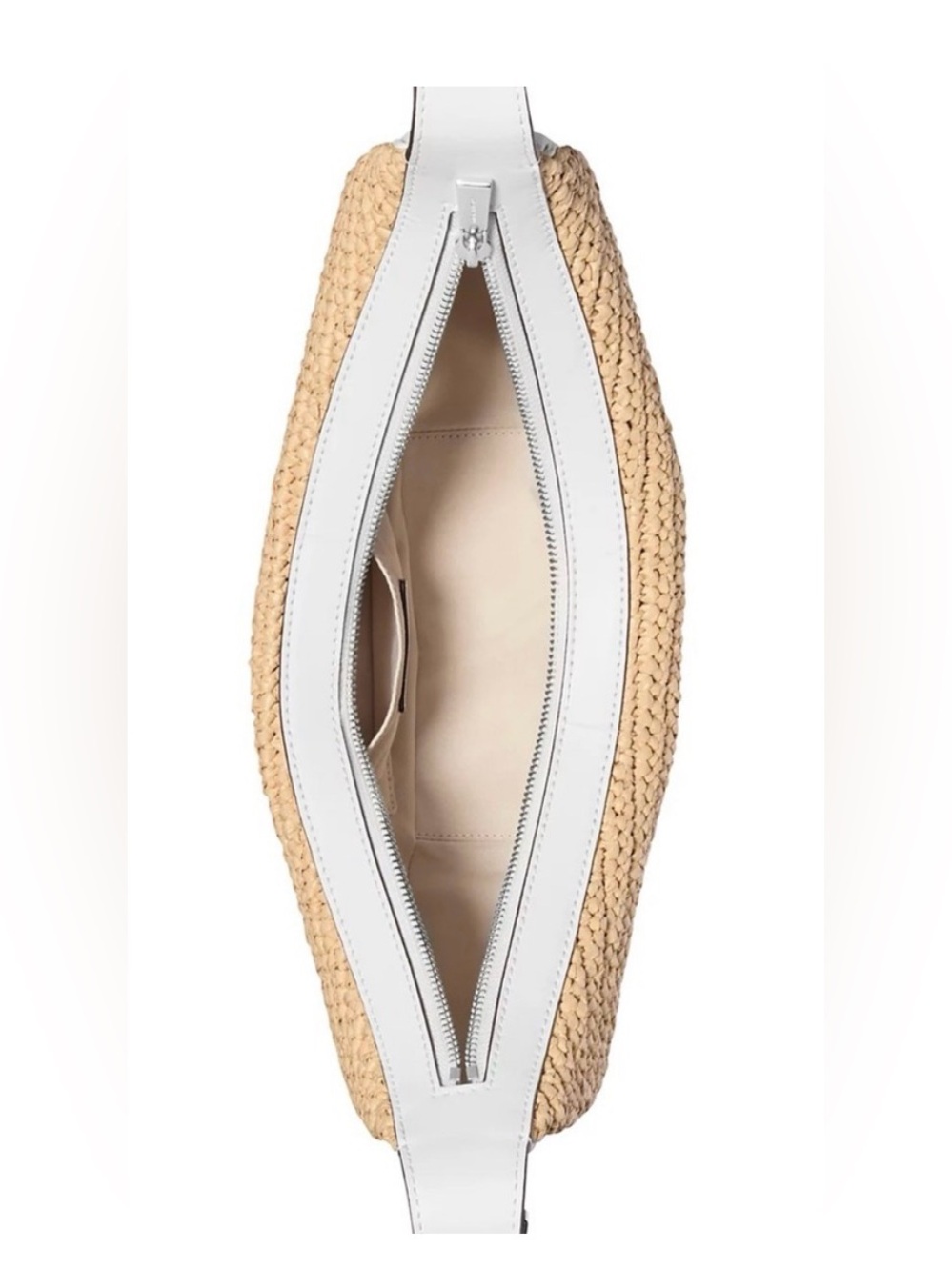 MICHAEL Michael Kors (AVRA) Natural/Optic White Crescent Shaped Handbag. (NWT). - Picture 4 of 6